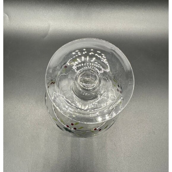 Vintage Candy Dish Glass Bowl Christmas Holly Berry Leaves Decoration Compote - Picture 4 of 8